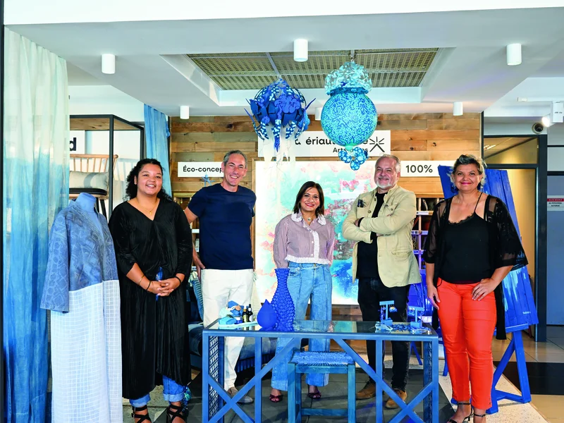 Paysage luxuriant de La Réunion, symbolisant l'inspiration naturelle pour le design écologique