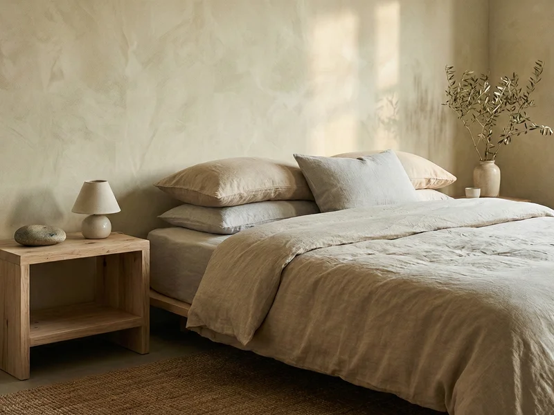 Intérieur Wabi Sabi : chambre minimaliste et authentique