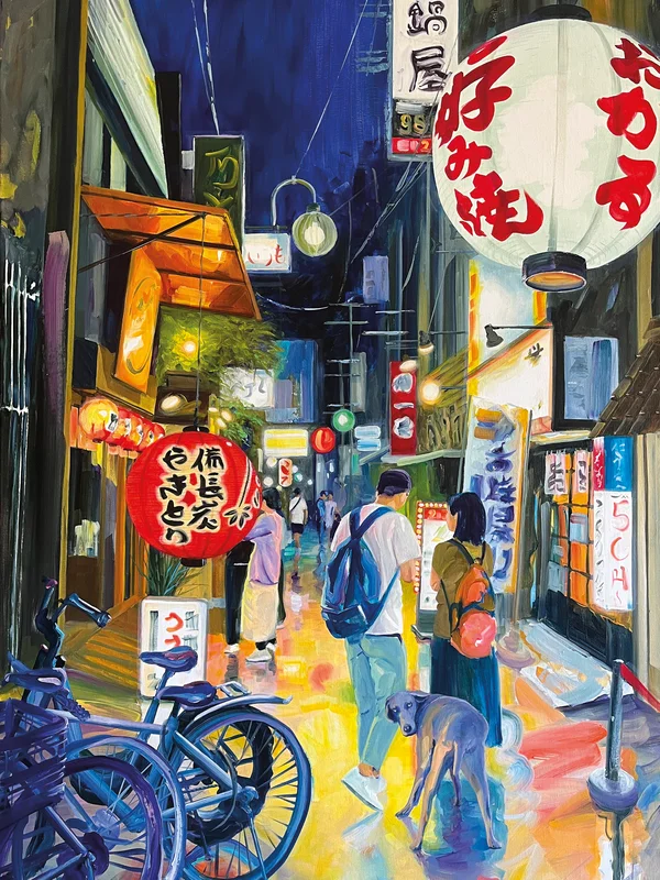 Scène de convivialité dans un izakaya : amis partageant des plats et rires