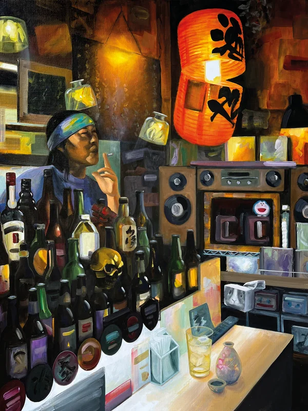 Groupe d'amis faisant le 'Hashigo' entre plusieurs bistrots japonais