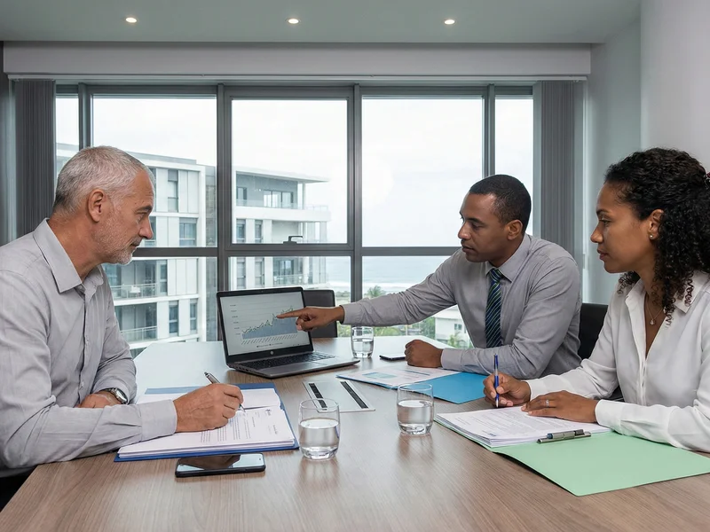 Réunion de copropriétaires : discussion sur les documents financiers d'un immeuble à La Réunion.