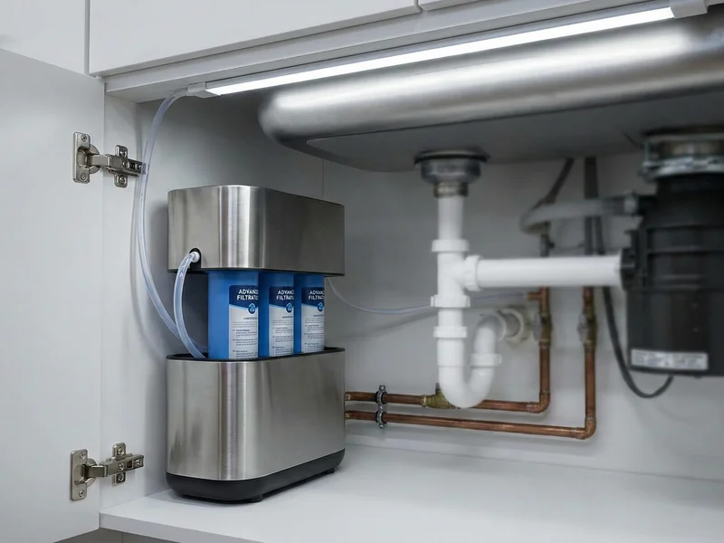 Système de filtration d'eau sous évier, garantissant une eau potable de meilleure qualité.