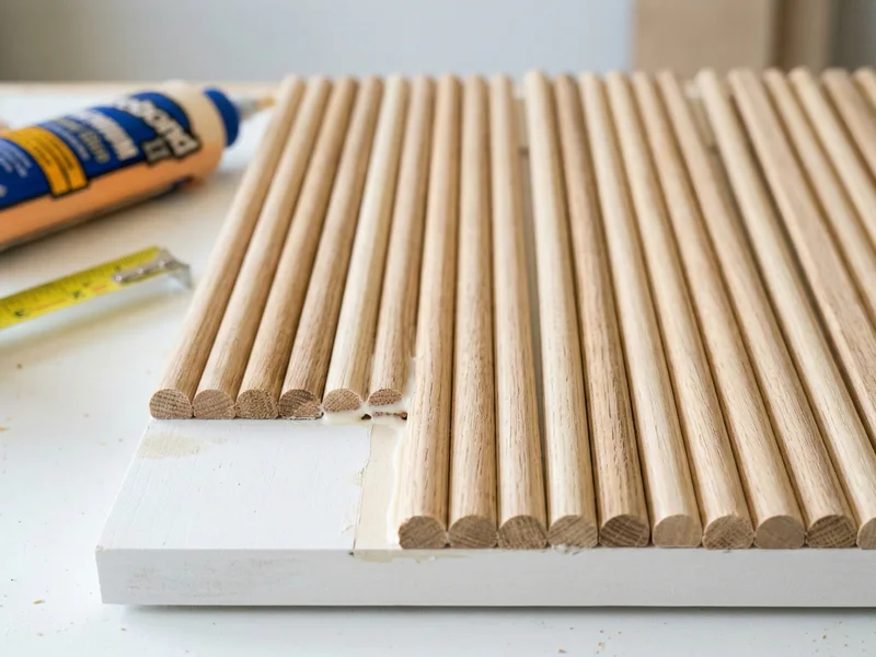 Ajouter du relief avec des tasseaux de bois pour un meuble cannelé.