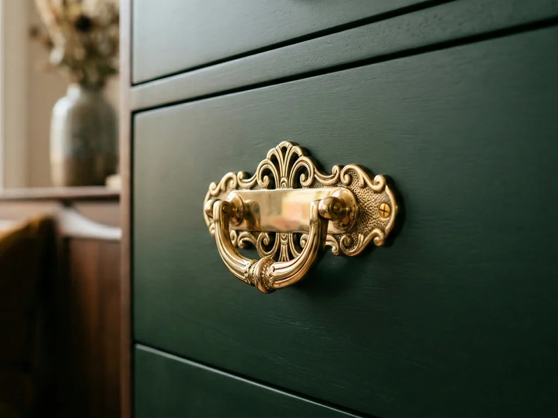Des poignées en laiton massif pour sublimer un meuble basique.