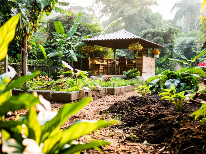 Benjoin et Latanier rouge, arbres pour aménagement endémique tropical résistant au vent